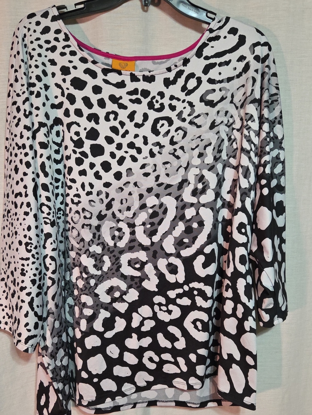 Ruby Rd. Black and White Animal Print Blouse